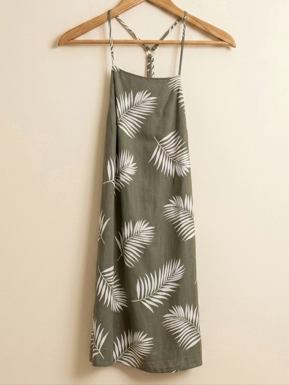 Forever 21 Olive Green Palm Print Mini Dress - Picture 5 of 7
